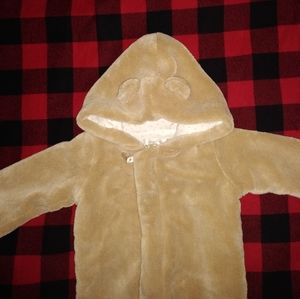 Plush bodysuit with bear ears